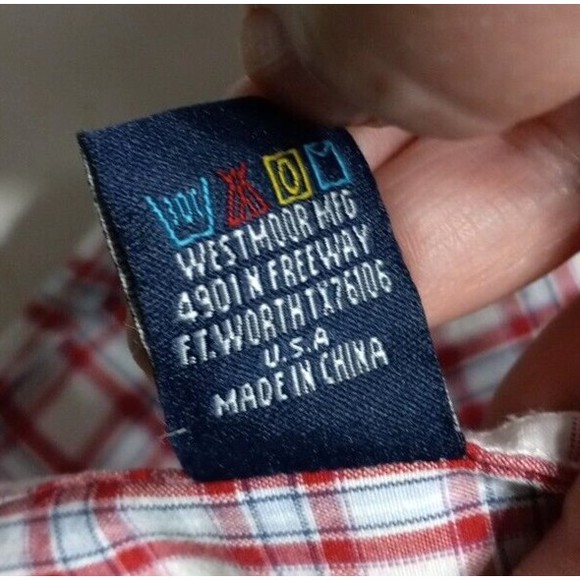 Panhandle Slim Long Sleeve Spell Out Size Small Western Plaid Red White Rodeo - Picture 11 of 11